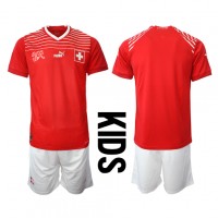 Otroški Nogometni dresi Švica Domači SP 2022 Kratek Rokav (+ Kratke hlače)